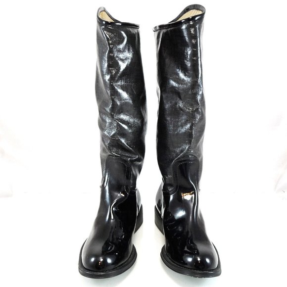 NEW$685 Aquatalia Waterproof Patent Leather Rain Tall Riding Pull-On Boots 6 - Picture 9 of 14